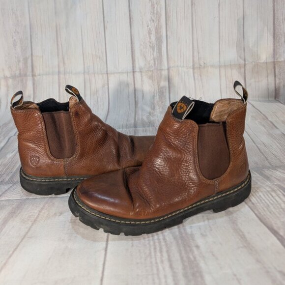 Ariat Brown Distressed Leather Chelsea Boots US 8.5 B main image 4